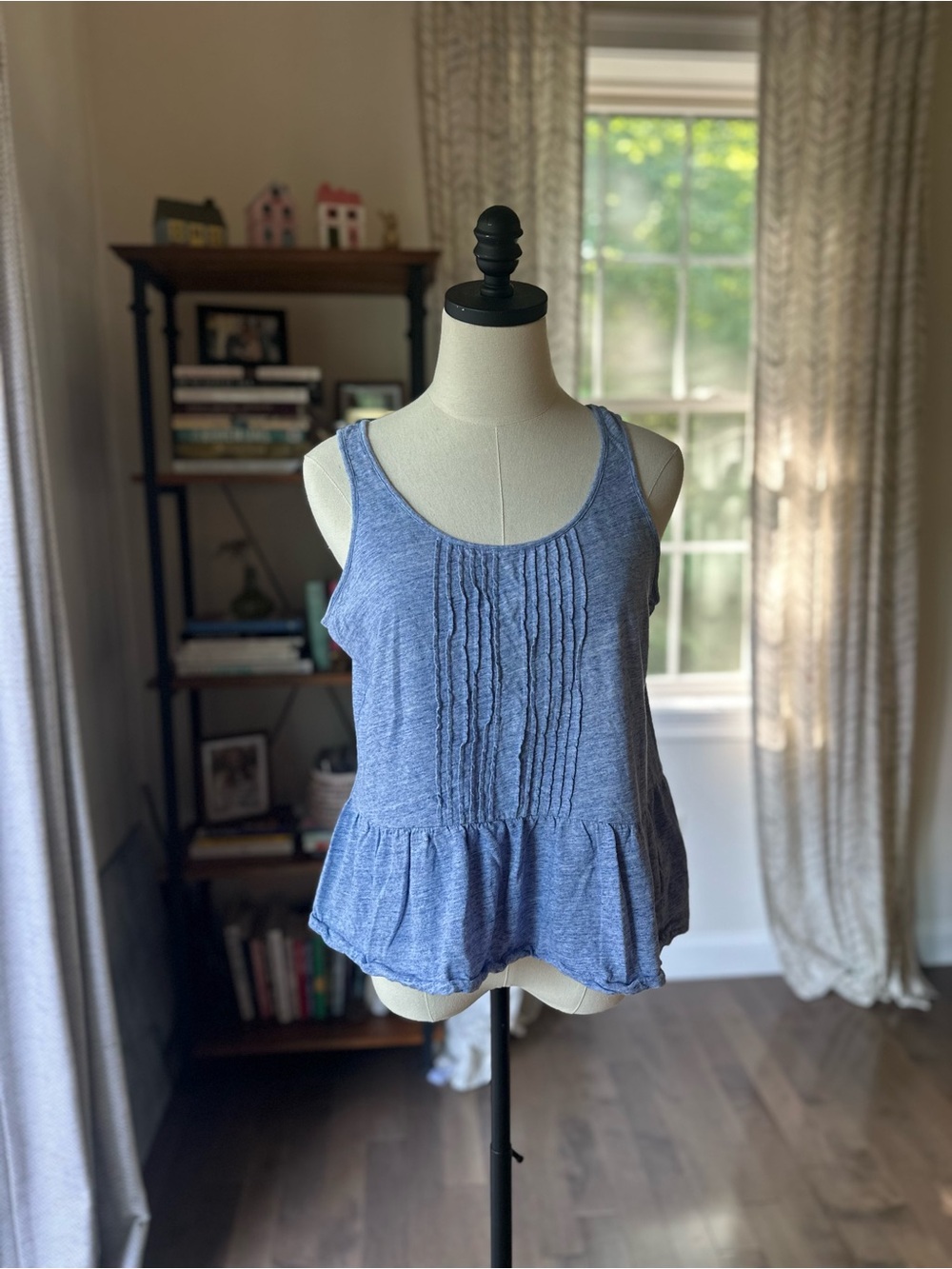 Vineyard Vines Heathered Blue Peplum Tank